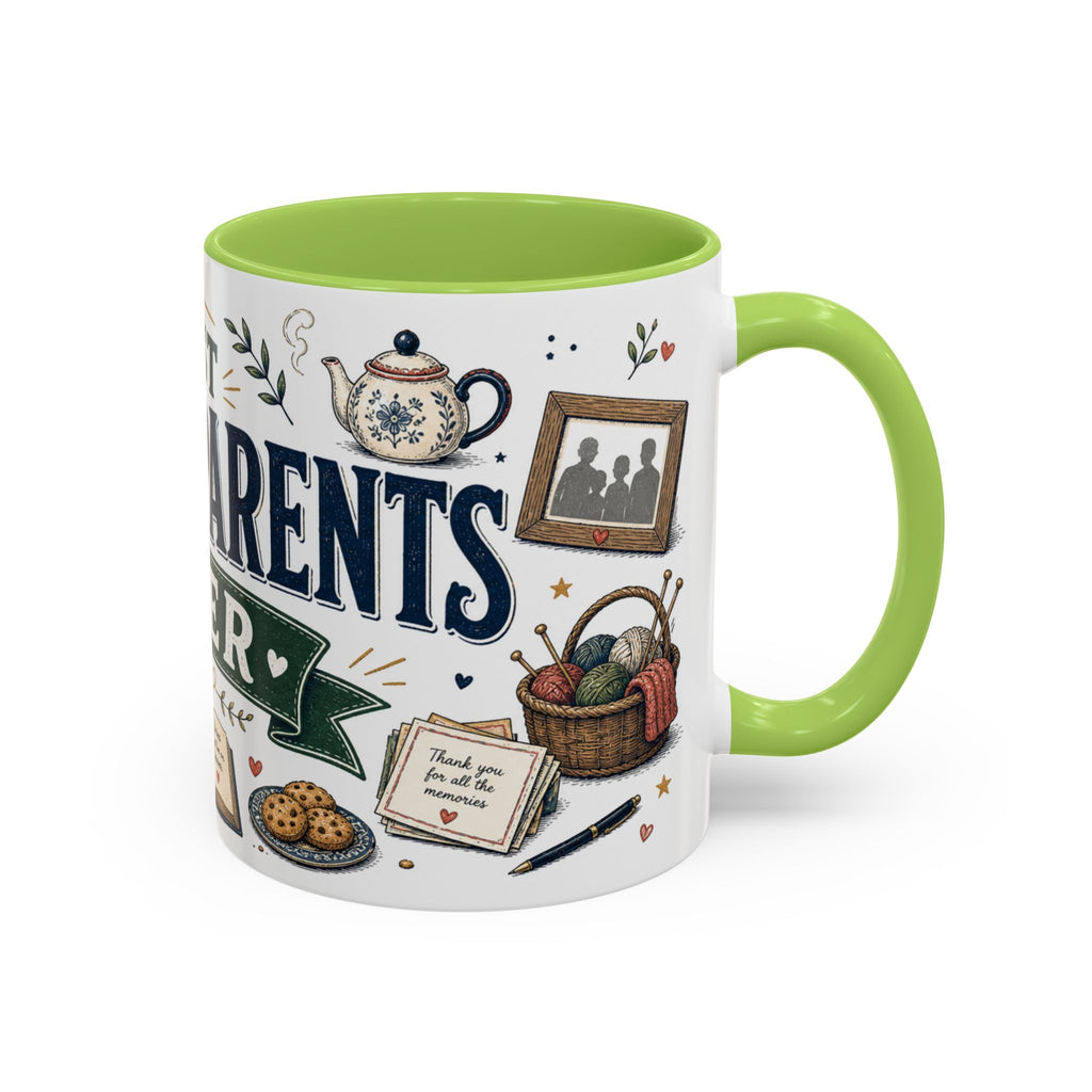 Best Grandparents Ever Coffee Mug | Gift From Grandkids | Accent Color Ceramic 11oz 15oz