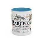 Barcelona Coffee Mug | Spain Souvenir Travel Gift | Accent Color Ceramic 11oz 15oz