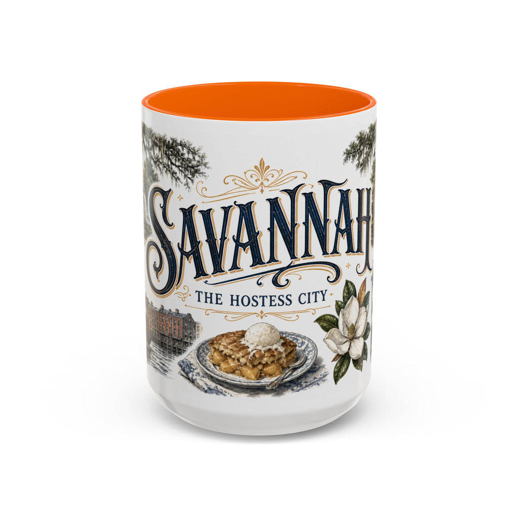 Savannah Coffee Mug | United States Travel Souvenir | Vintage Illustrated City Gift | 11 oz 15 oz Accent Mug