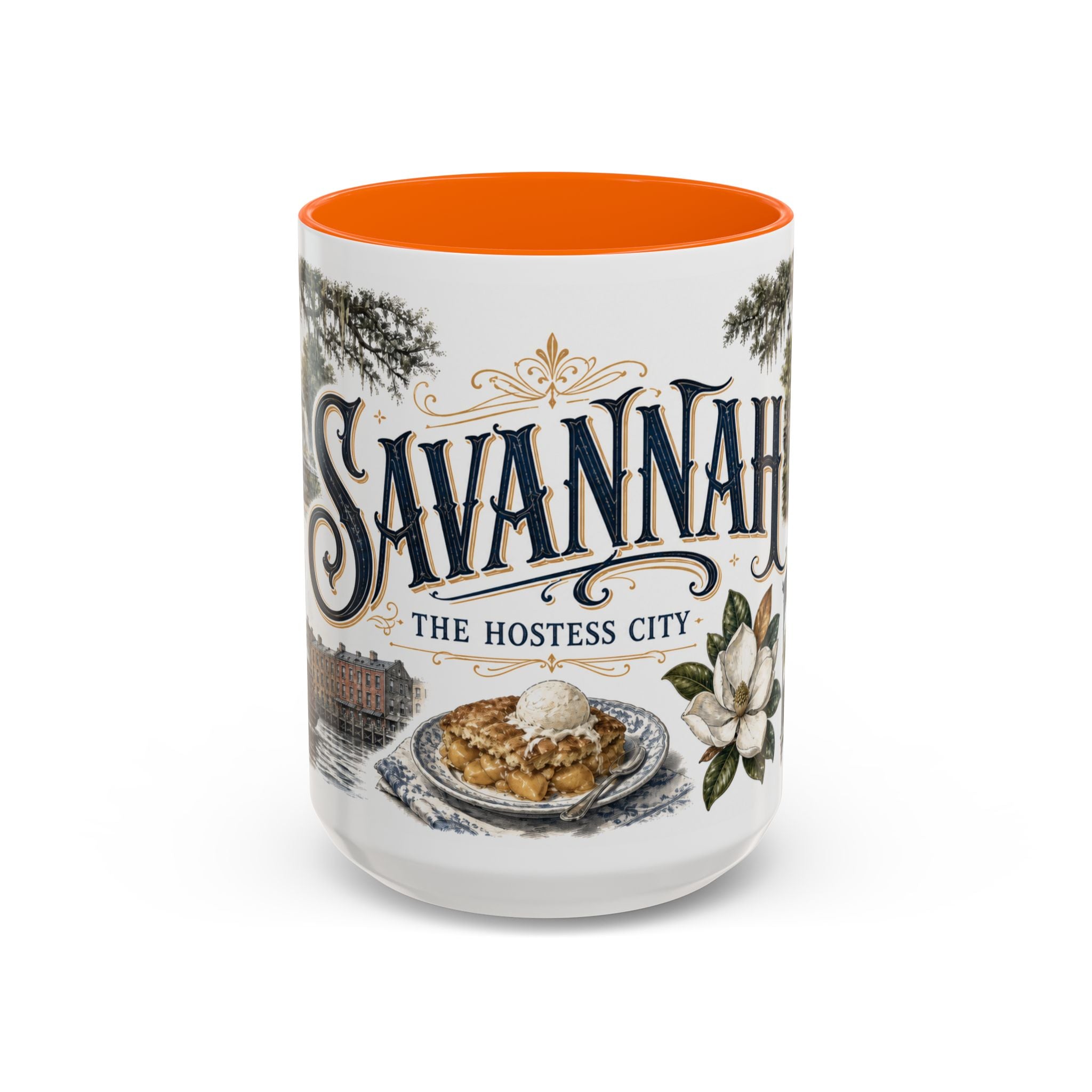 Savannah Coffee Mug | United States Travel Souvenir | Vintage Illustrated City Gift | 11 oz 15 oz Accent Mug