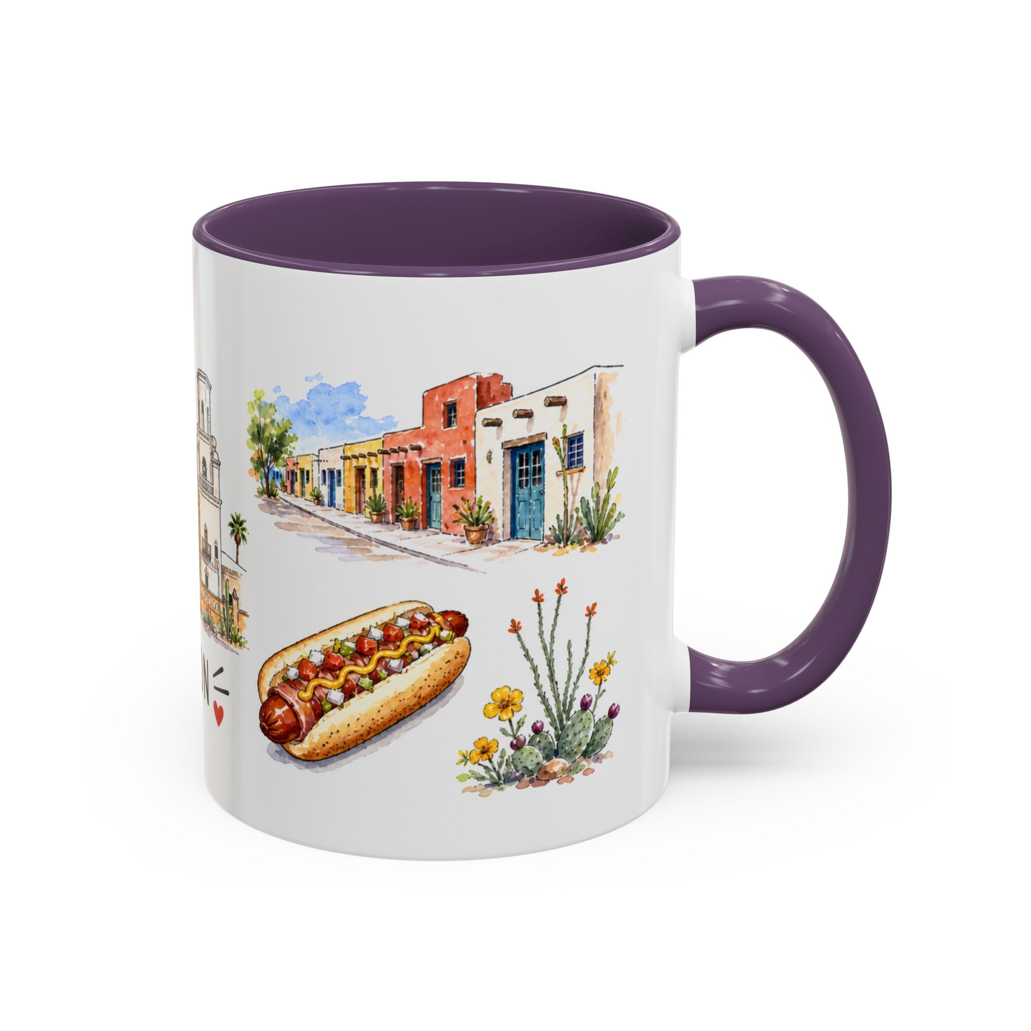 Tucson Illustrated Travel Mug | City Souvenir Accent Coffee Mug | 11oz 15oz Ceramic Cup