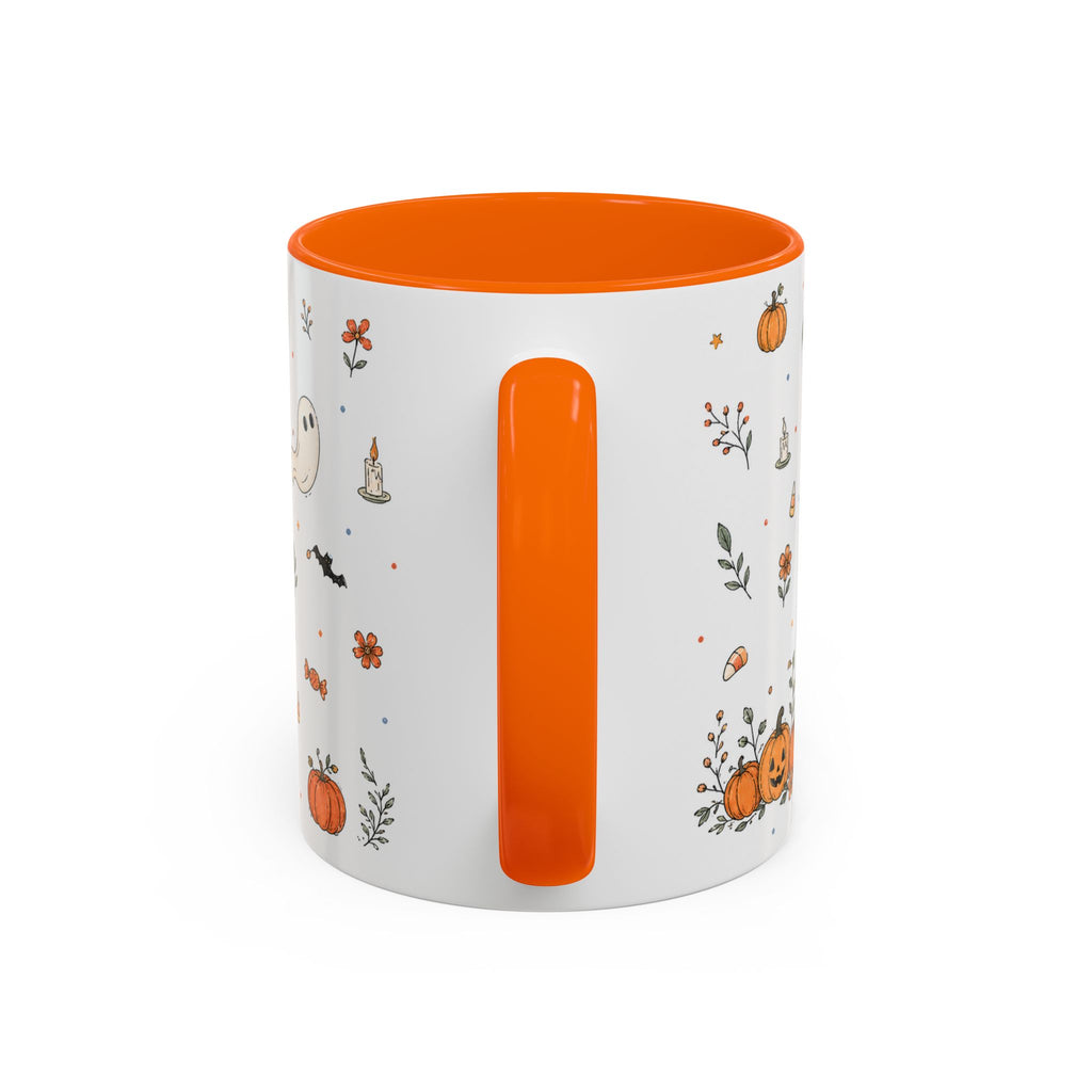 Halloween Party Mug | Ghost Black Cat Candy Watercolor Gift | Accent Cup 11oz 15oz