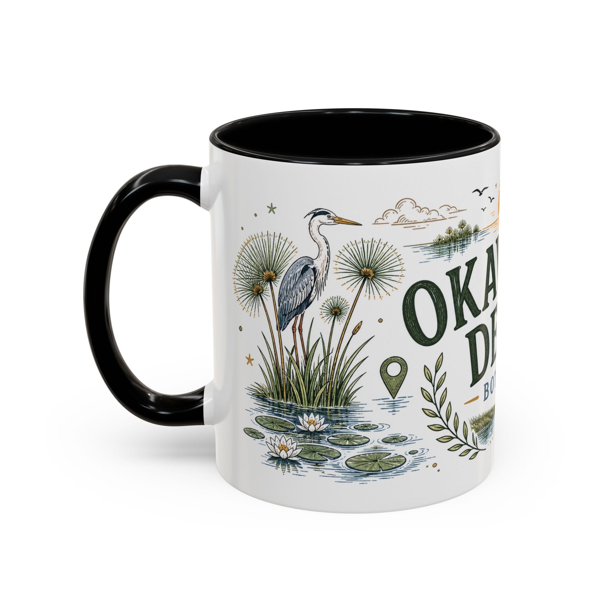 Okavango Delta Coffee Mug | Travel Destination Souvenir Gift | Accent Color Ceramic 11oz 15oz