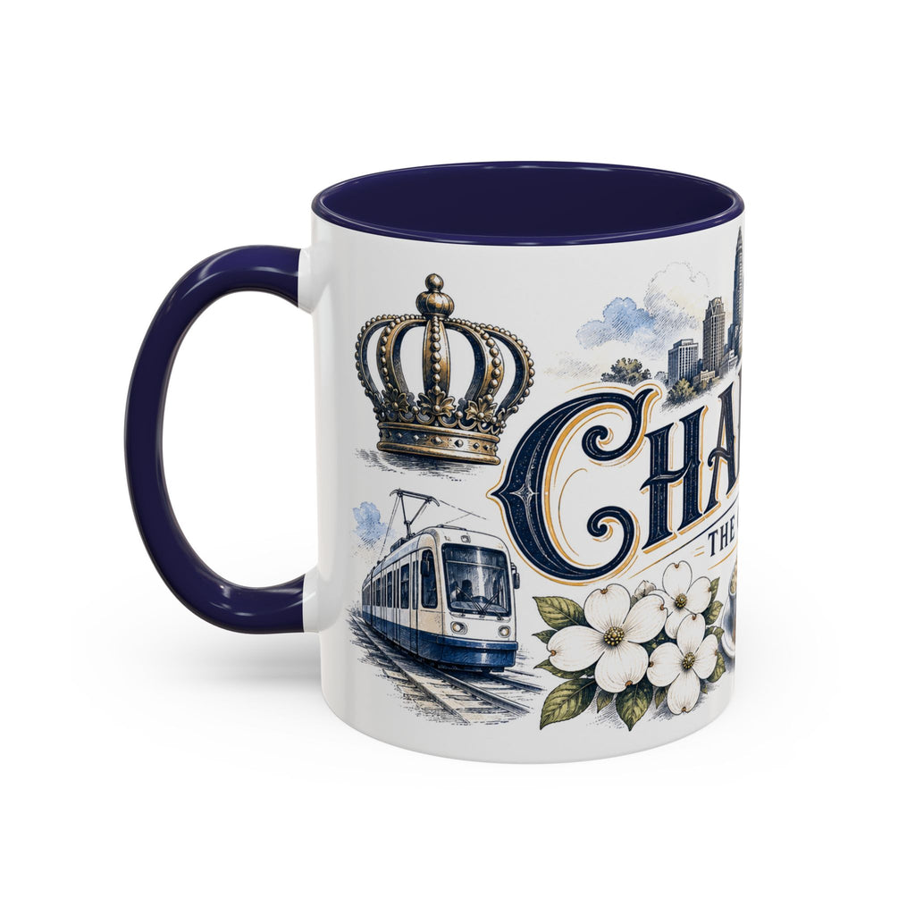 Charlotte Coffee Mug | United States Travel Souvenir | Vintage Illustrated City Gift | 11 oz 15 oz Accent Mug