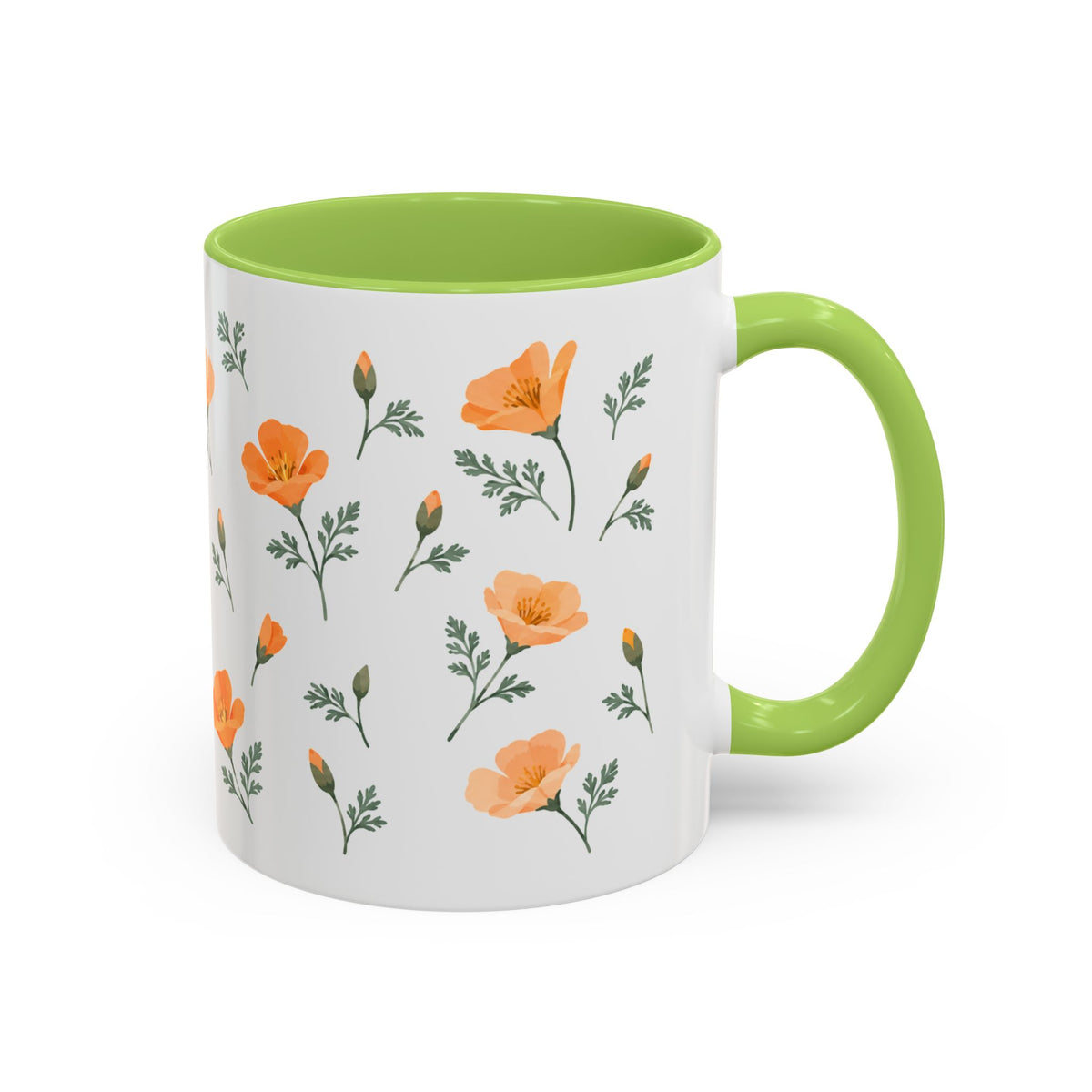 California California poppy Mug, State Flower Floral Coffee Cup, 11oz Botanical Gift