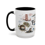 San Francisco Coffee Mug | California Souvenir Travel Gift | Accent Color Ceramic 11oz 15oz