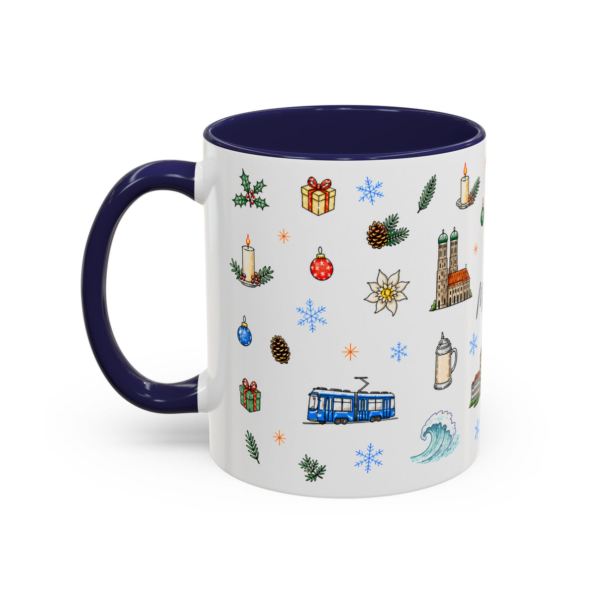 Munich Christmas Mug | Watercolor City Souvenir, Travel Gift (11oz/15oz)