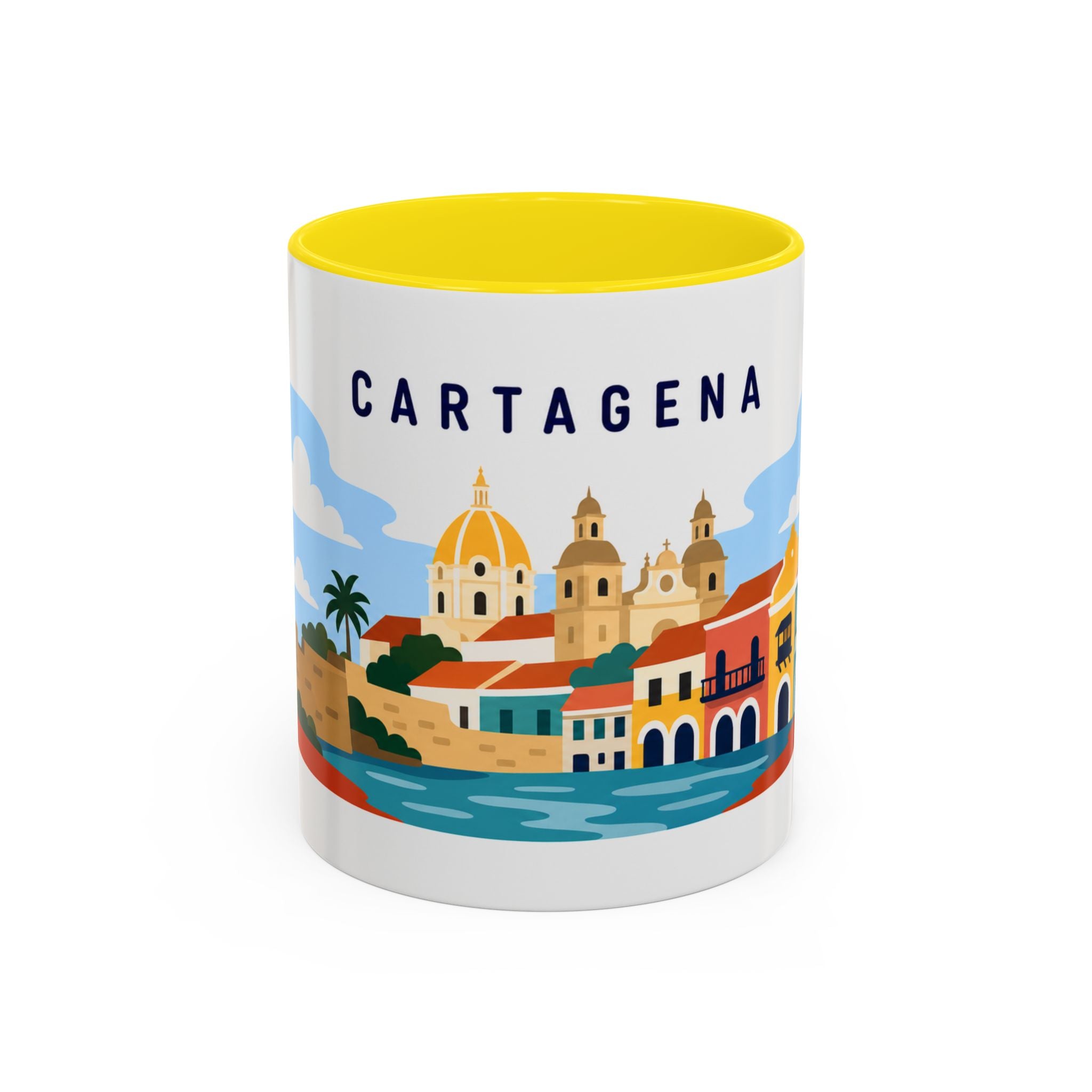 Cartagena Coffee Mug | Travel Destination Souvenir Gift | Accent Color Ceramic 11oz 15oz