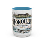 Honolulu Coffee Mug | United States Travel Souvenir | Vintage Illustrated City Gift | 11 oz 15 oz Accent Mug