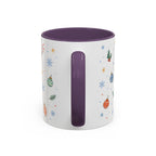 Christmas Ornament Mug | Snowflake Watercolor Holiday Gift | Accent Cup 11oz 15oz