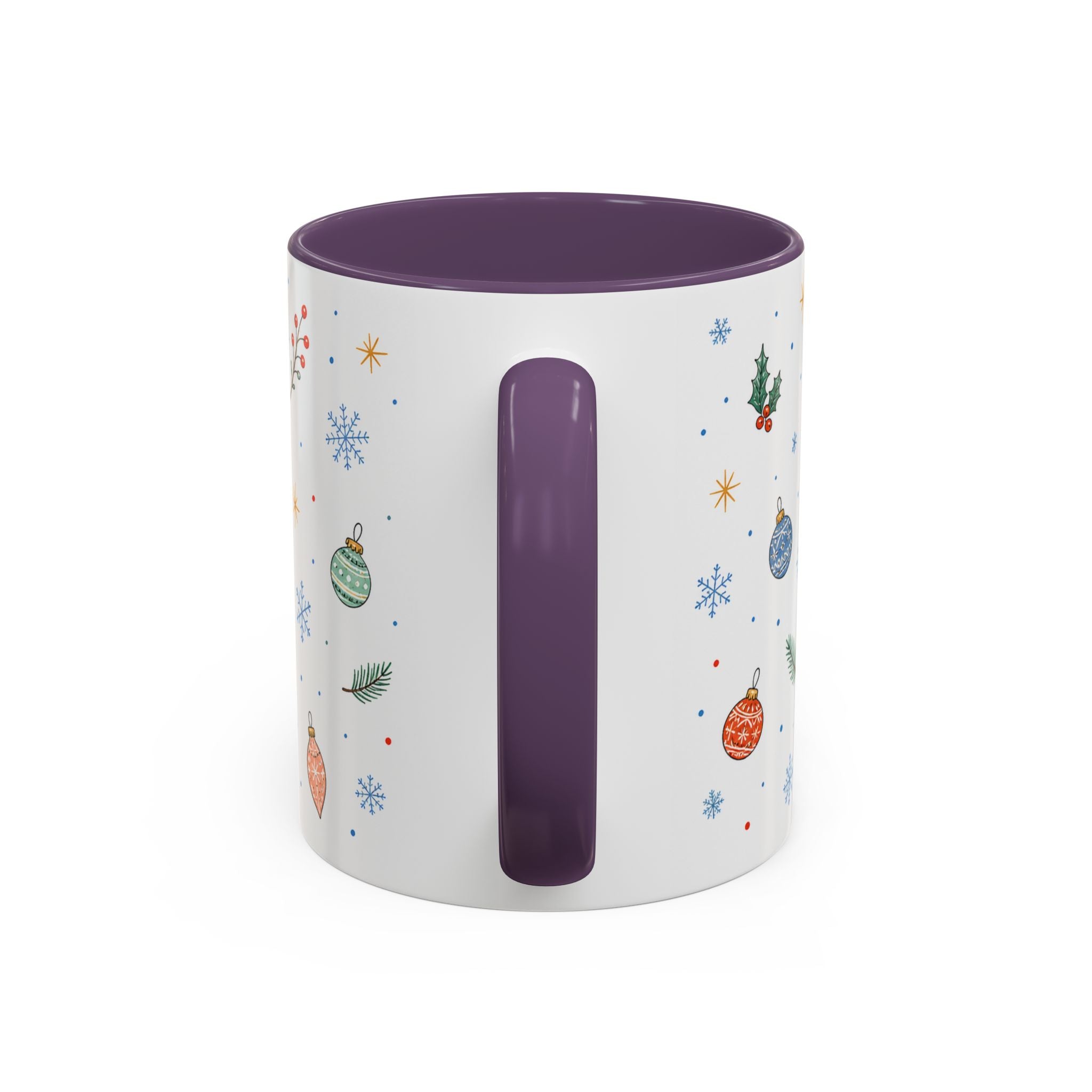 Christmas Ornament Mug | Snowflake Watercolor Holiday Gift | Accent Cup 11oz 15oz