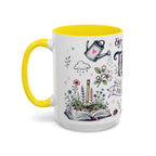 Thank You Teacher Coffee Mug | For Helping Me Grow Appreciation Gift | Accent Color Ceramic 11oz 15oz