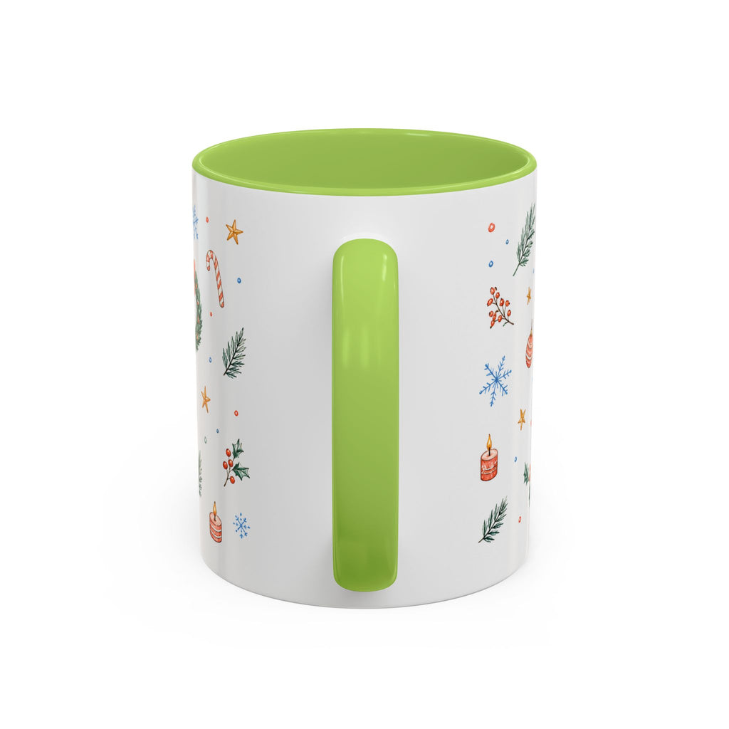 Christmas Mug | Watercolor Tree Gifts Wreath Holiday Cup | Accent Coffee Mug 11oz 15oz