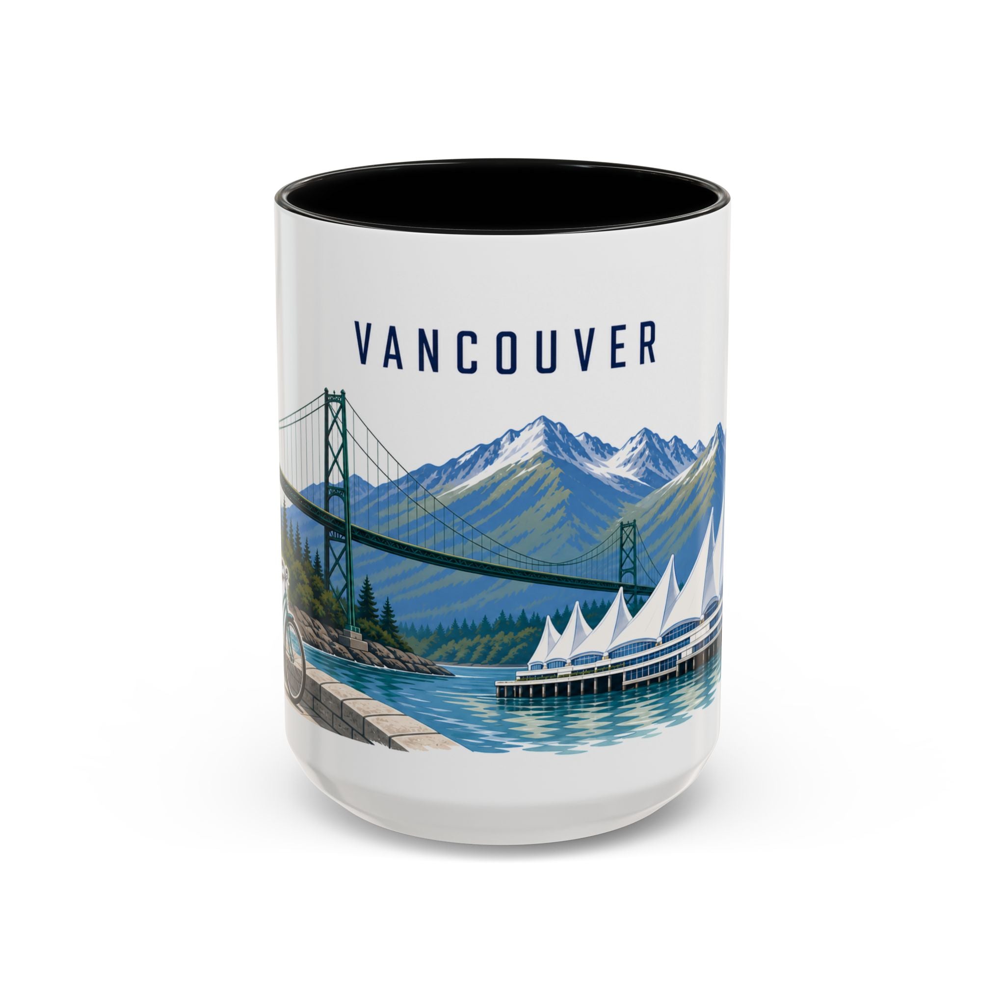 Vancouver Coffee Mug | Canada Travel Souvenir | Porcelain Decal City Gift | 11oz 15oz Accent Mug