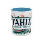 Tahiti Coffee Mug | Travel Destination Souvenir Gift | Accent Color Ceramic 11oz 15oz