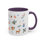 Woodland Christmas Mug | Deer Bird Watercolor Holiday Gift | Accent Cup 11oz 15oz