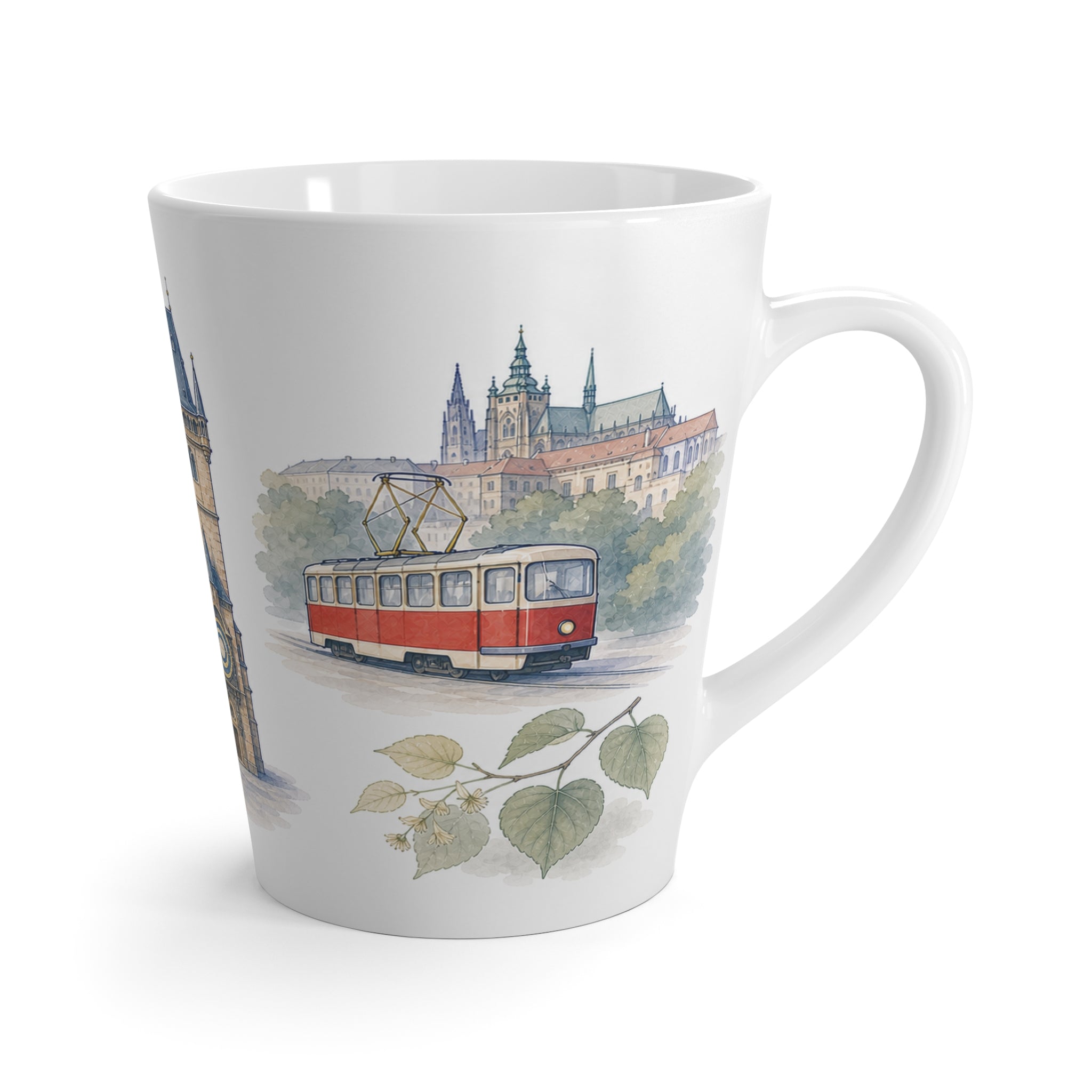 Prague Latte Mug | Watercolor City Travel Mug | 12 oz Ceramic Souvenir Gift