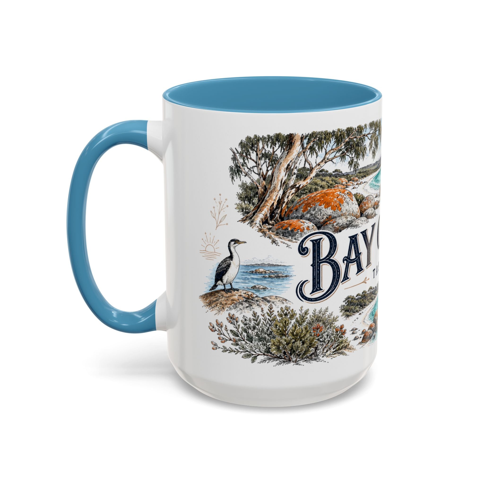 Bay of Fires Mug, Tasmania Travel Souvenir, Bucket List Gift, Accent Ceramic Coffee Mug 11oz 15oz