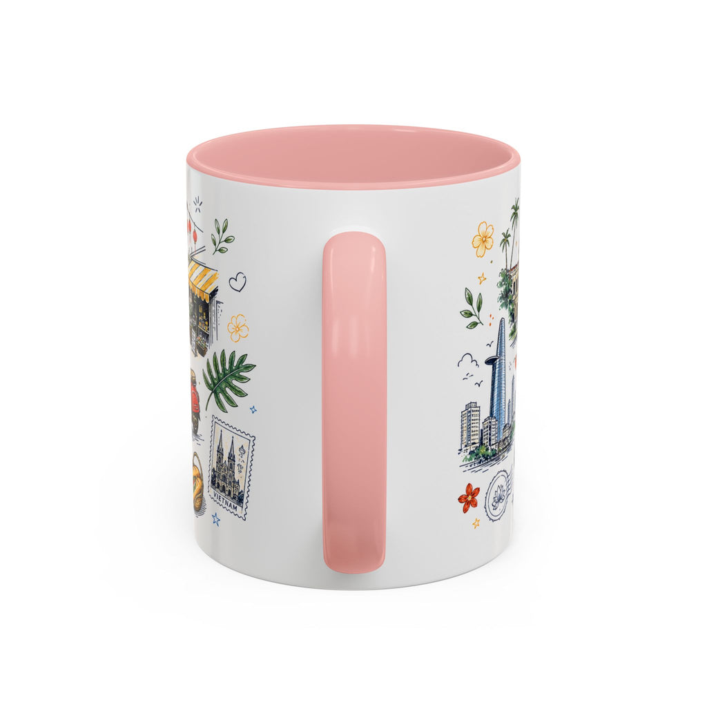Ho Chi Minh City Coffee Mug | Vietnam Souvenir Travel Gift | Accent Color Ceramic 11oz 15oz