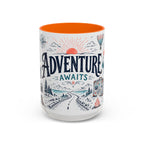 Adventure Awaits Coffee Mug | Class of 2026 Graduation Gift | Accent Color Ceramic 11oz 15oz