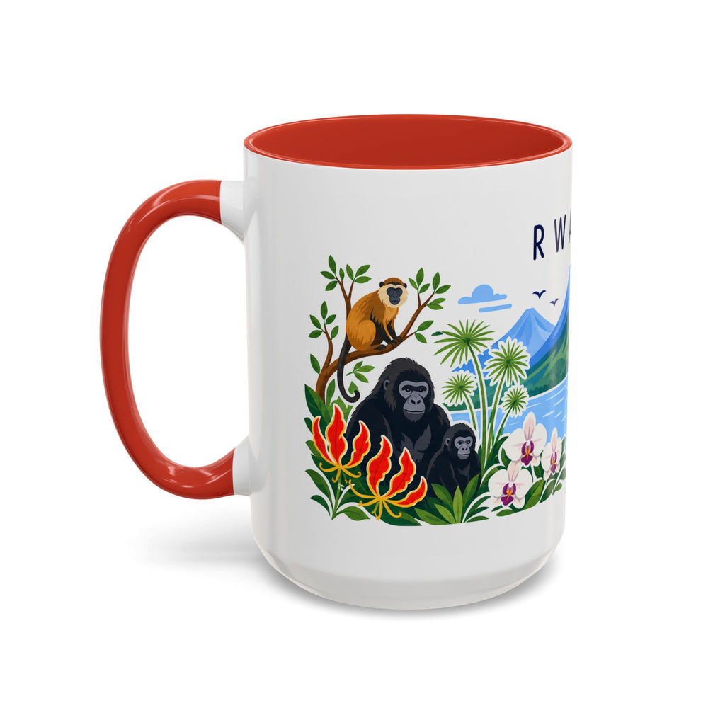 Rwanda Coffee Mug | Travel Souvenir Accent Mug | Country Gift Ceramic Cup 11oz 15oz