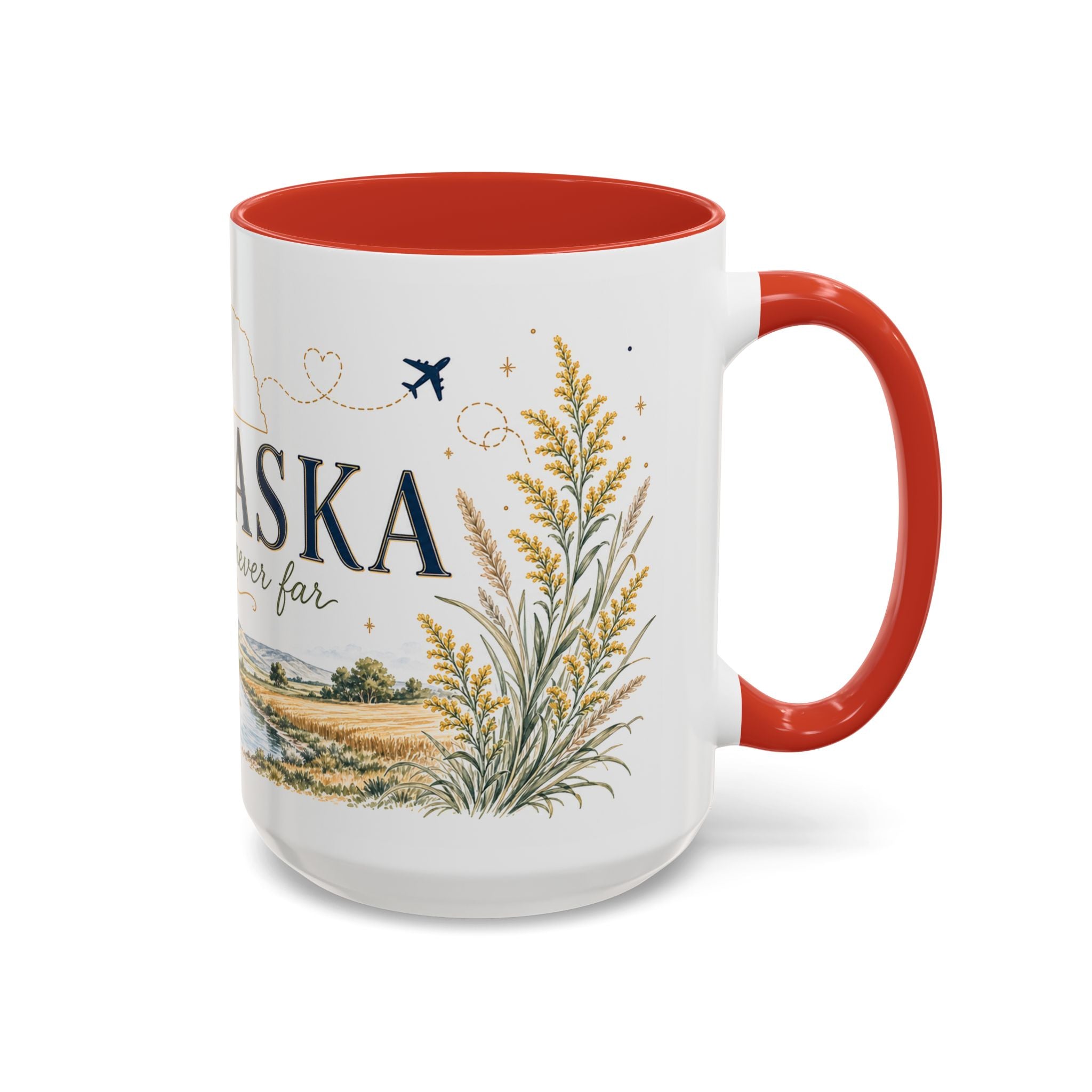 Nebraska State Mug | Moving Away, Long Distance Friendship Gift | Botanical Landscape Accent Mug