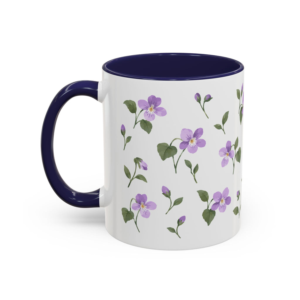 New Jersey Violet Mug, State Flower Floral Coffee Cup, 11oz Botanical Gift