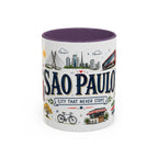 Sao Paulo Coffee Mug | Brazil Souvenir Travel Gift | Accent Color Ceramic 11oz 15oz