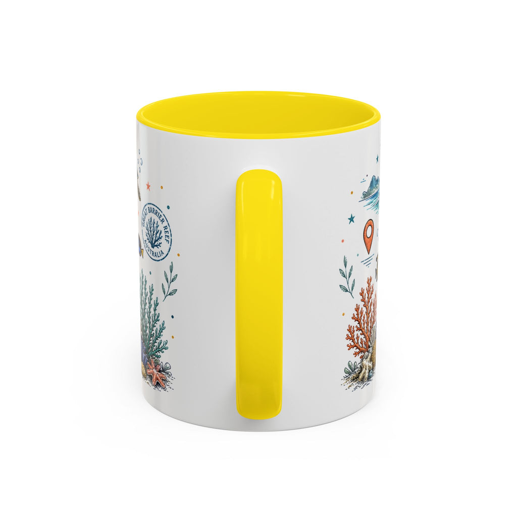 Great Barrier Reef Coffee Mug | Travel Destination Souvenir Gift | Accent Color Ceramic 11oz 15oz