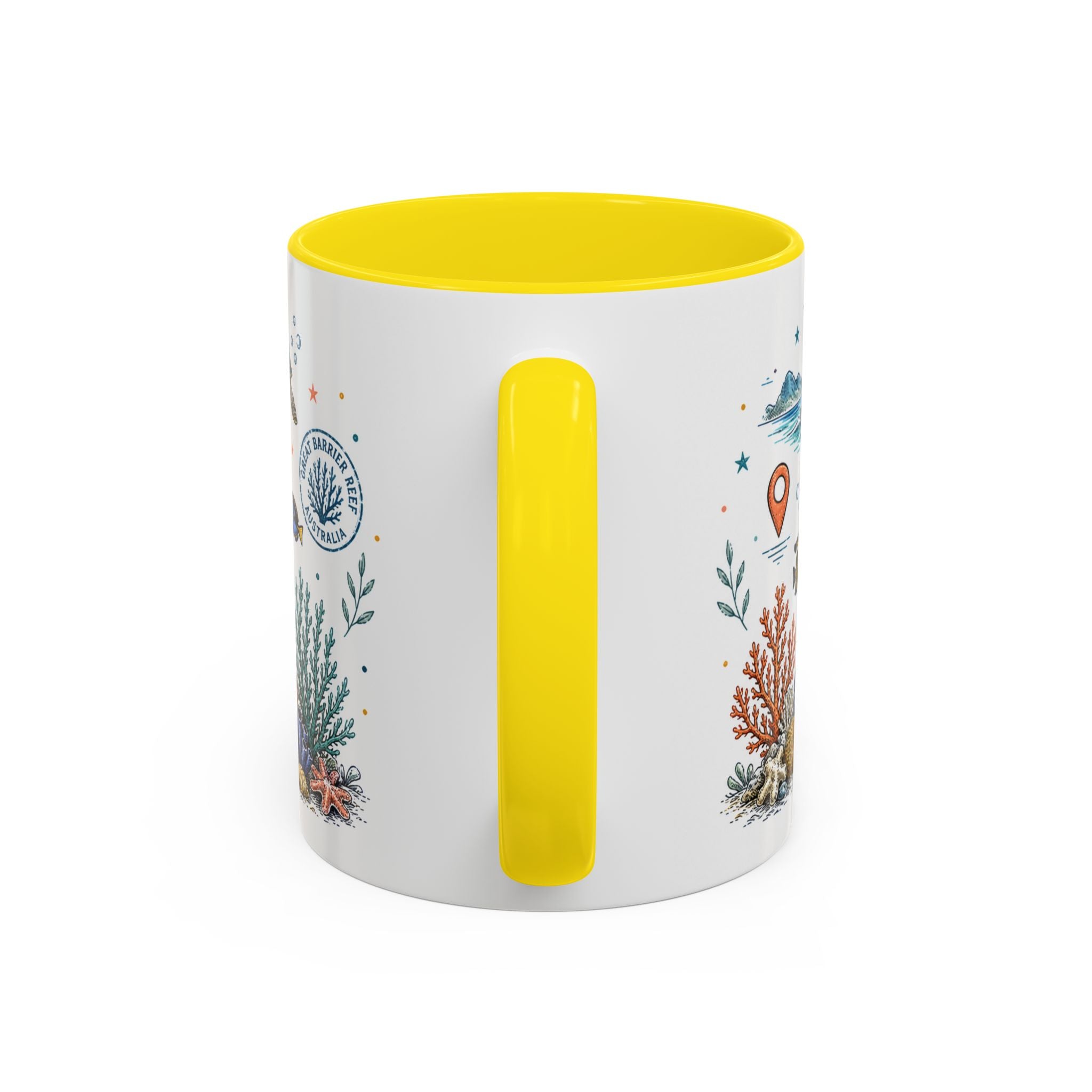 Great Barrier Reef Coffee Mug | Travel Destination Souvenir Gift | Accent Color Ceramic 11oz 15oz