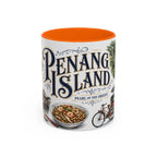 Penang Island Coffee Mug | Malaysia Travel Souvenir | Vintage Illustrated City Gift | 11 oz 15 oz Accent Mug