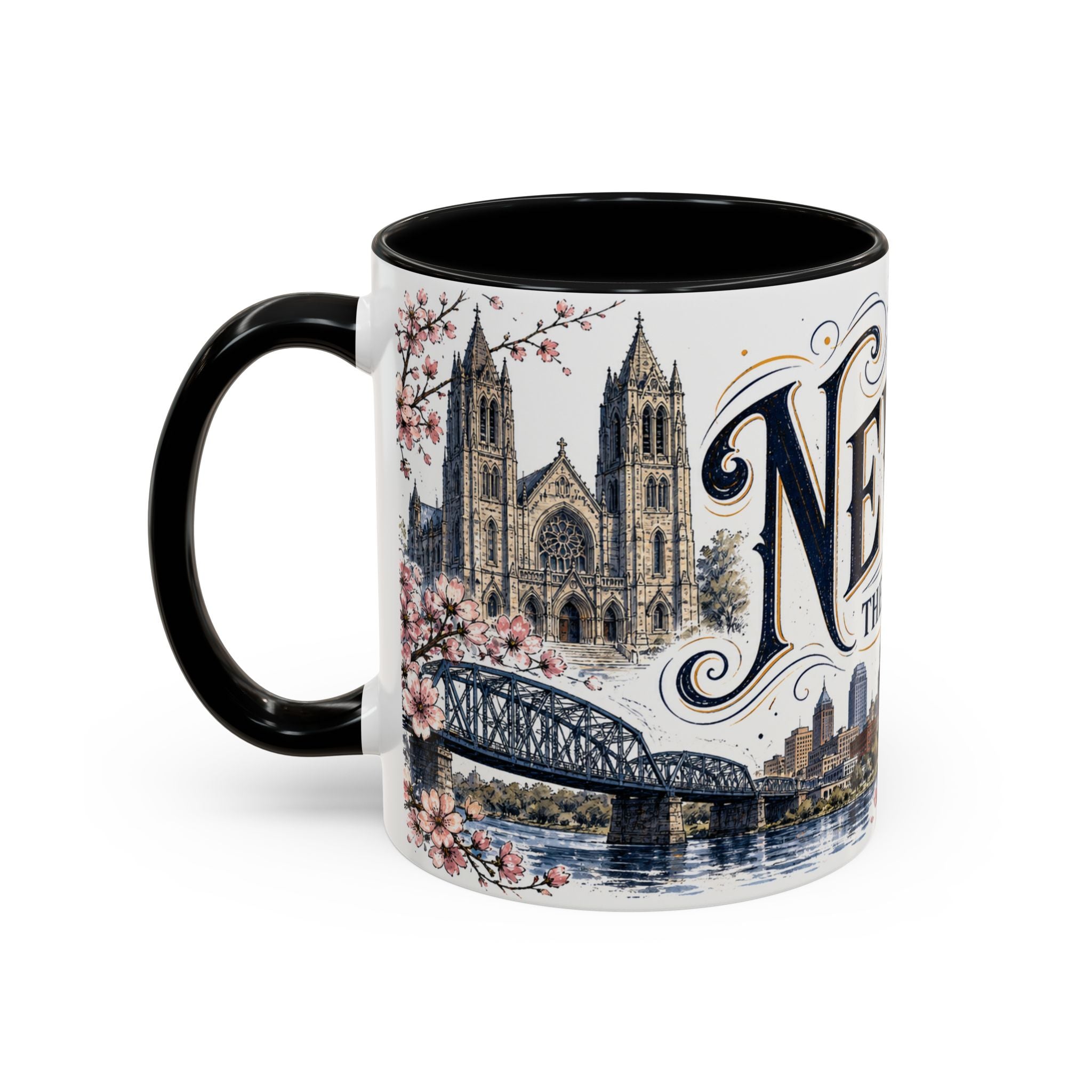 Newark Coffee Mug | United States Travel Souvenir | Vintage Illustrated City Gift | 11 oz 15 oz Accent Mug