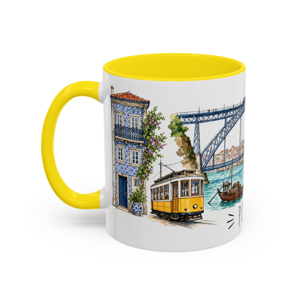 Porto Illustrated Travel Mug | City Souvenir Accent Coffee Mug | 11oz 15oz Ceramic Cup