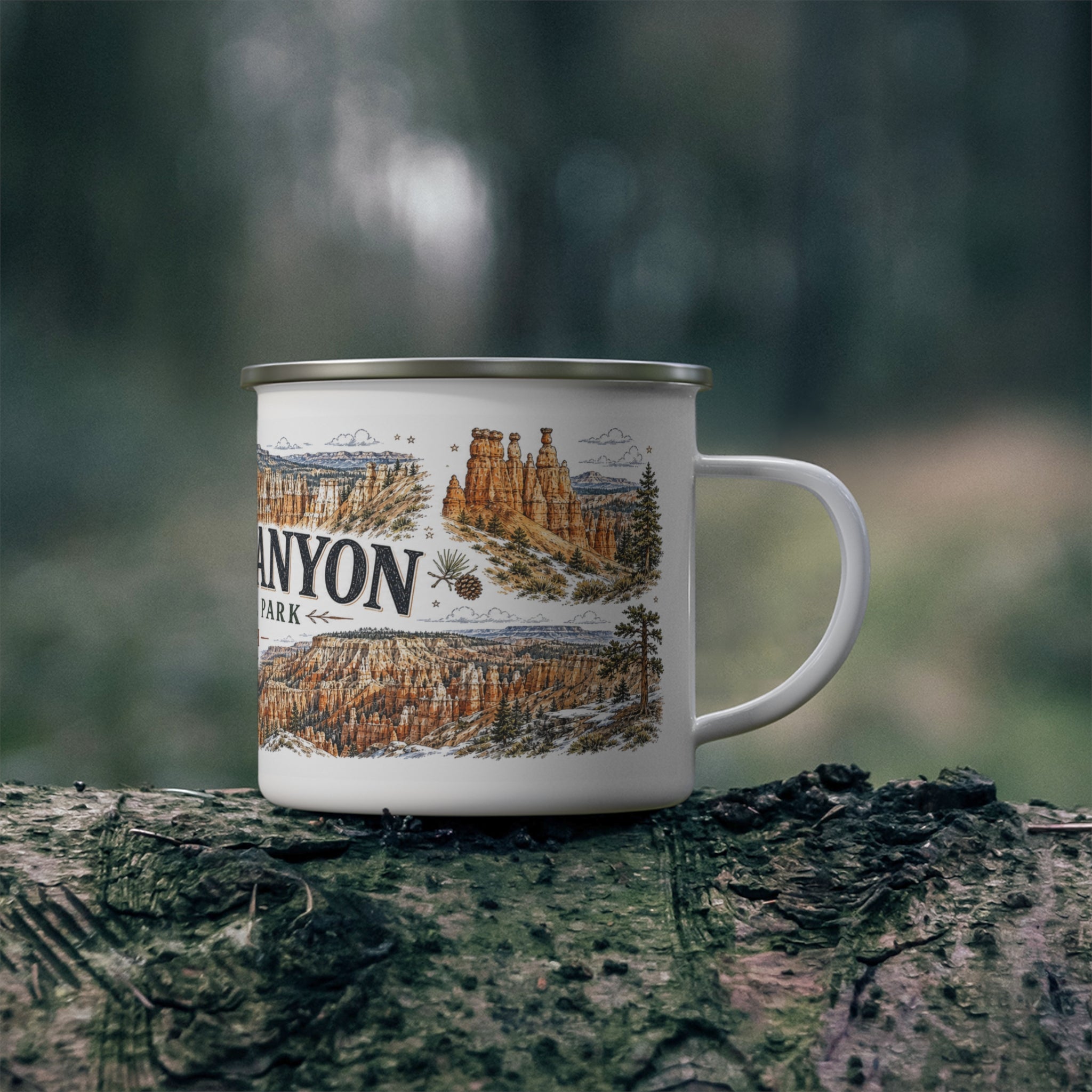 Bryce Canyon National Park Vintage Enamel Camping Mug | 12oz National Park Hiking Gift