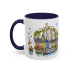 Dinant Illustrated Travel Mug | Belgium Souvenir Accent Coffee Mug | 11oz 15oz Ceramic Cup