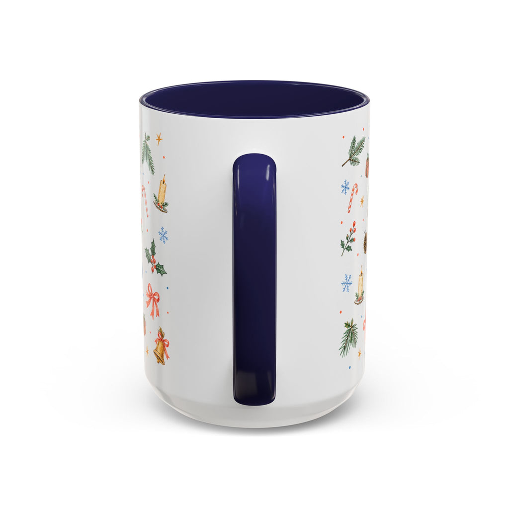 Christmas Bell Mug | Ribbon Gift Watercolor Holiday Cup | Accent Coffee Mug 11oz 15oz