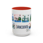 Vancouver Coffee Mug | Postage Stamp Collage Mug | Travel Souvenir Accent Cup 11oz 15oz