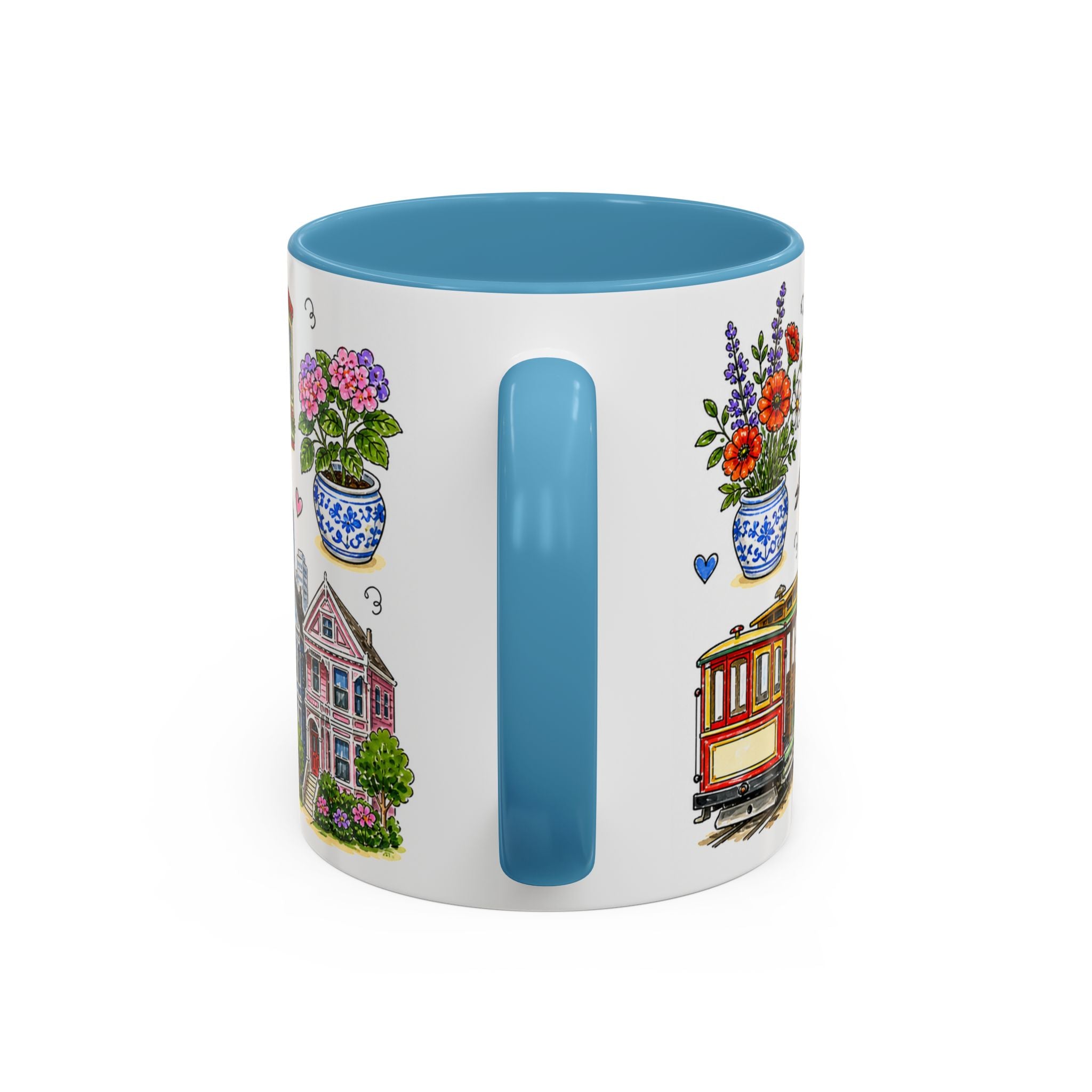 San Francisco Illustrated Travel Mug | City Souvenir Accent Coffee Mug | 11oz 15oz Ceramic Cup