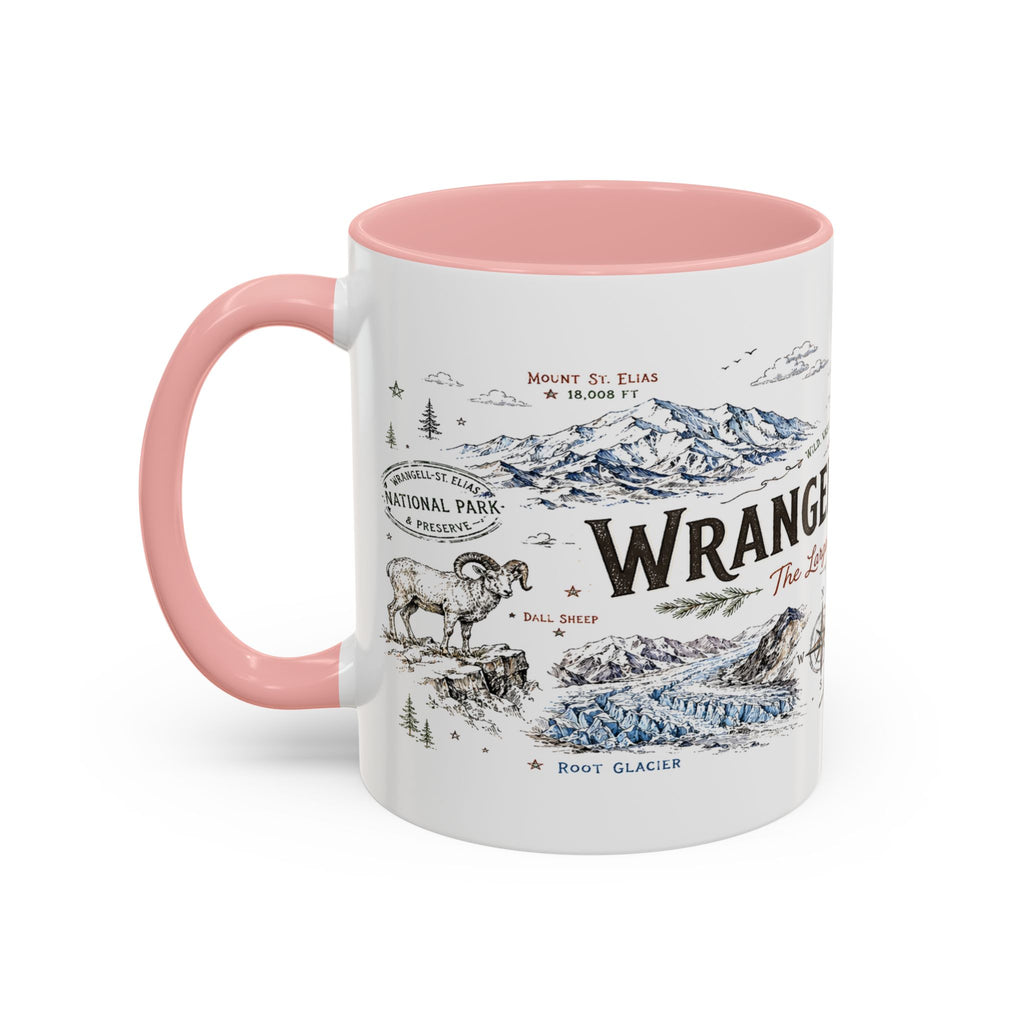 Wrangell-St. Elias National Park Coffee Mug | Alaska Wilderness Climbing Gift | Accent Color Ceramic 11oz 15oz