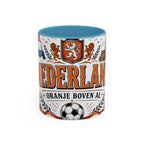 Netherlands Soccer Coffee Mug | World Cup Fan Gift | Accent Color Ceramic 11oz 15oz Match Day Cup