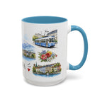 Geneva Illustrated Travel Mug | City Souvenir Accent Coffee Mug | 11oz 15oz Ceramic Cup