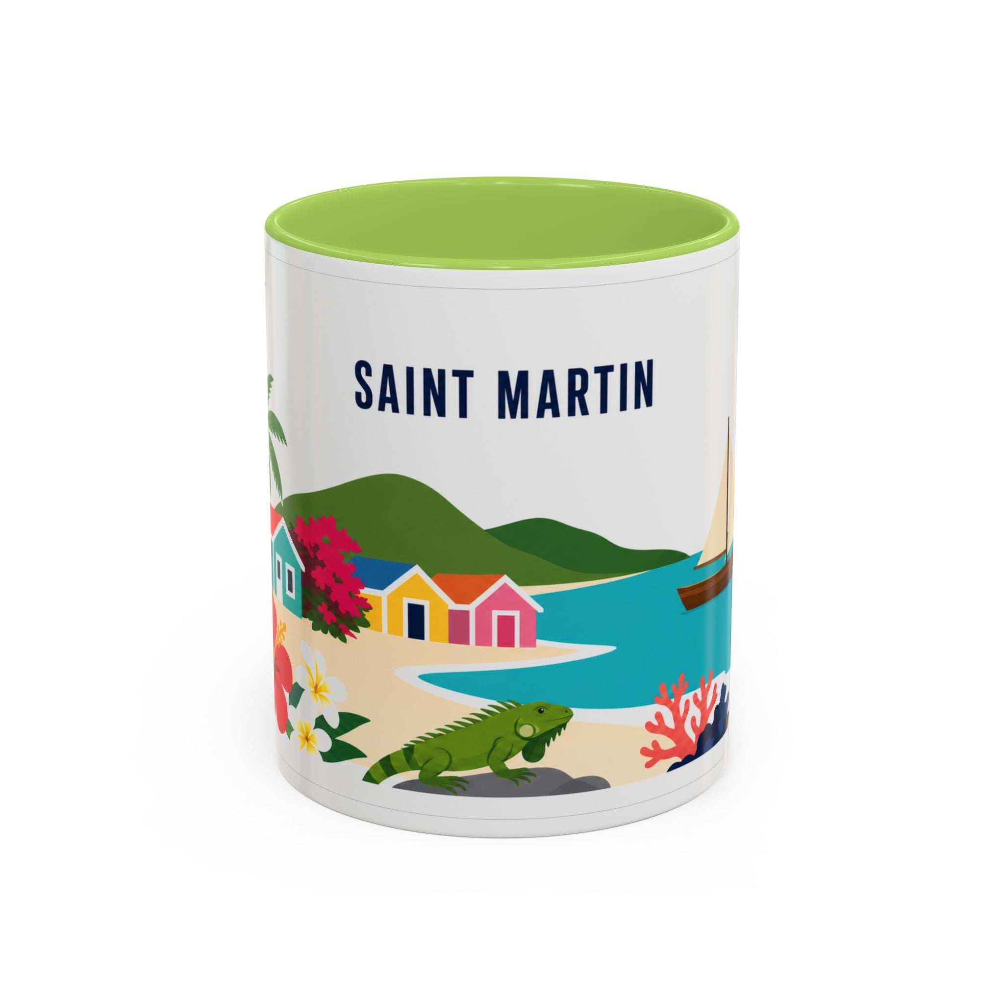 Saint Martin Coffee Mug | Travel Souvenir Accent Mug | Country Gift Ceramic Cup 11oz 15oz