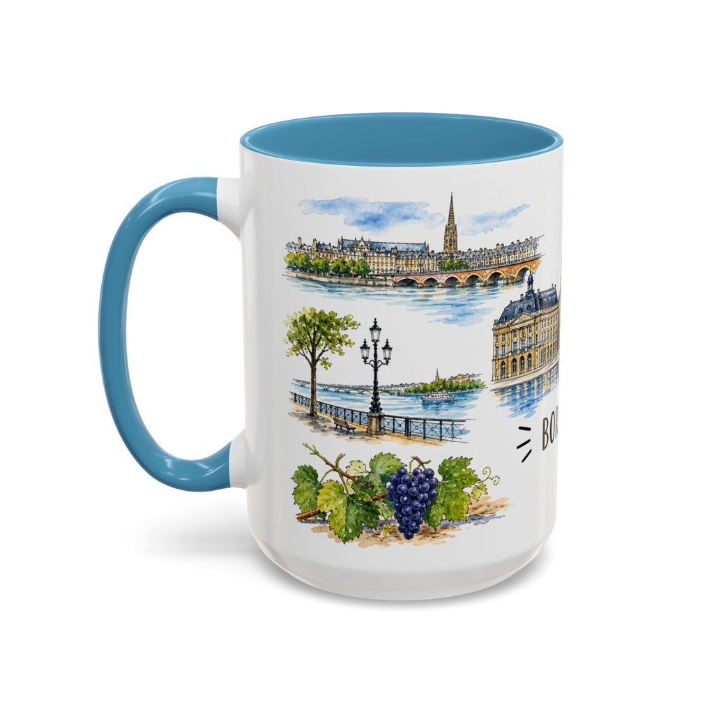 Bordeaux Illustrated Travel Mug | City Souvenir Accent Coffee Mug | 11oz 15oz Ceramic Cup