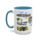 Bordeaux Illustrated Travel Mug | City Souvenir Accent Coffee Mug | 11oz 15oz Ceramic Cup