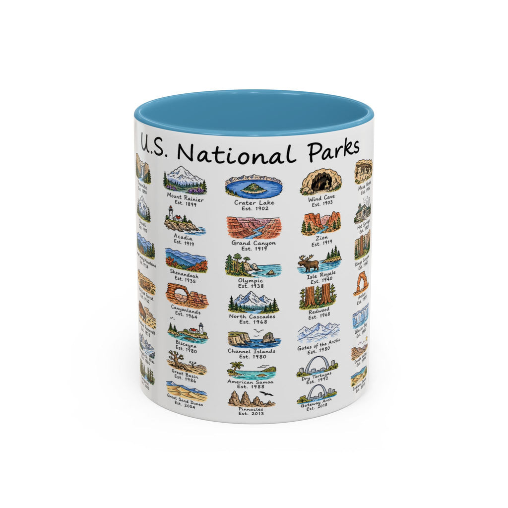 63 National Parks Mug | U.S. Parks Coffee Cup | Park Bucket List Gift | Road Trip Hiking Camping Souvenir