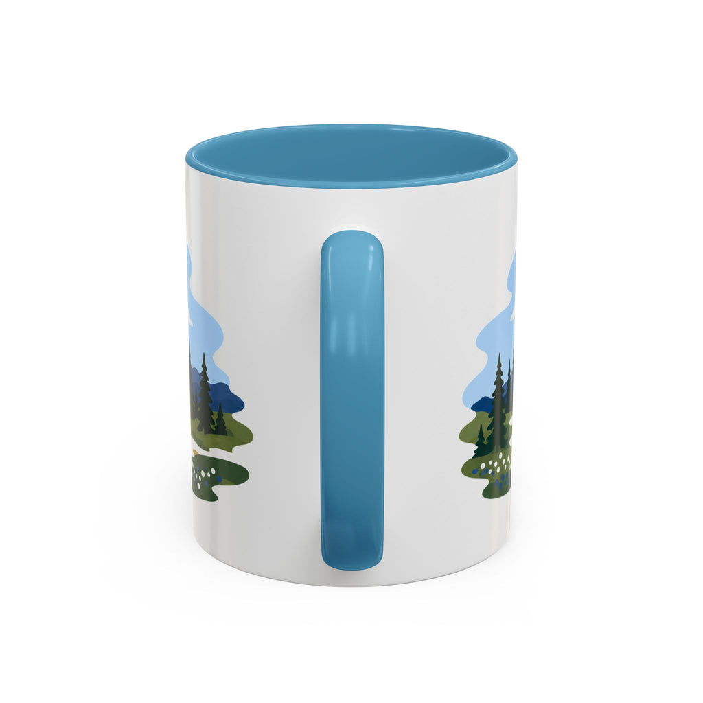 Mount Rainier National Park Coffee Mug | Solid Color Block Park Souvenir | 11oz 15oz Accent Mug