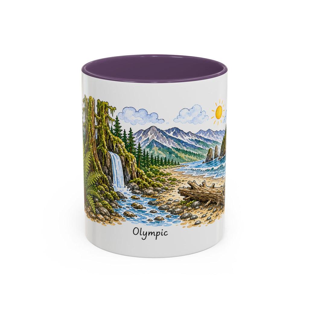 Olympic National Park Mug | US Travel Souvenir Accent Coffee Mug | 11oz 15oz Ceramic Cup