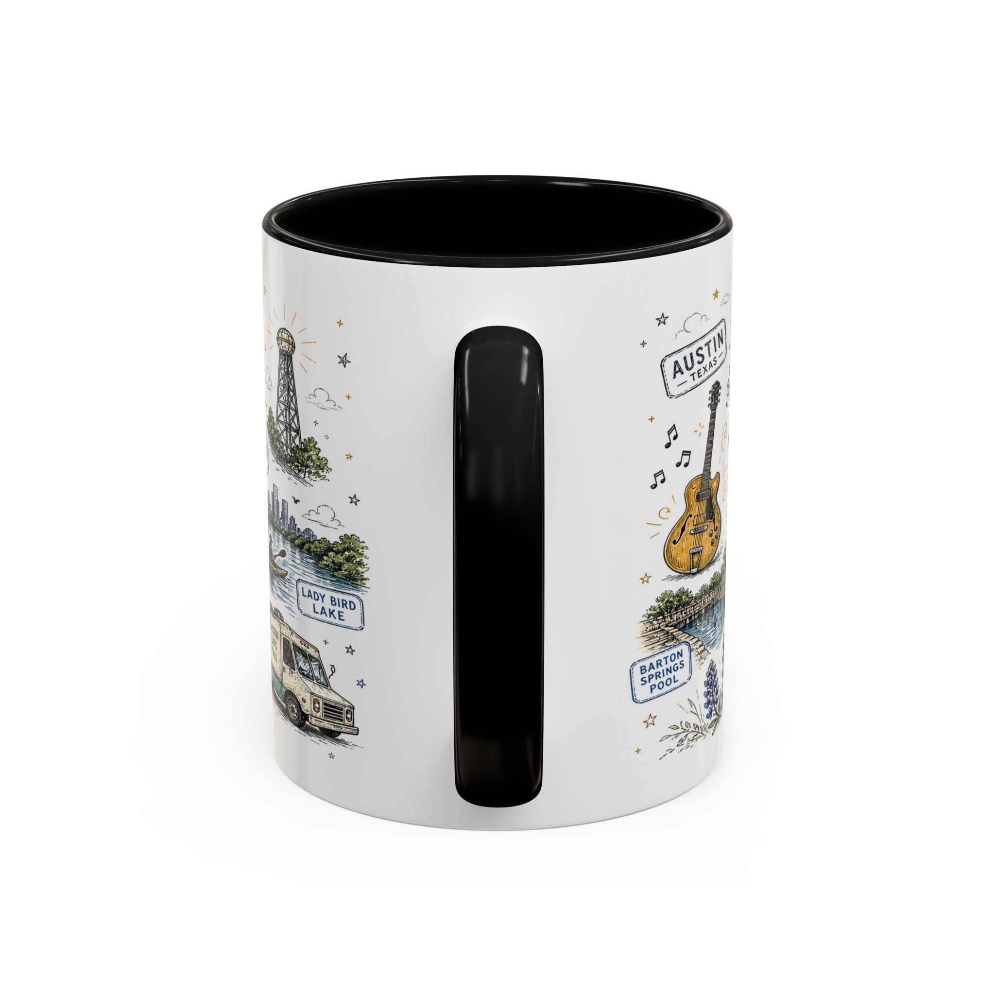 Austin Coffee Mug | Texas Souvenir City Gift | Accent Color Ceramic 11oz 15oz