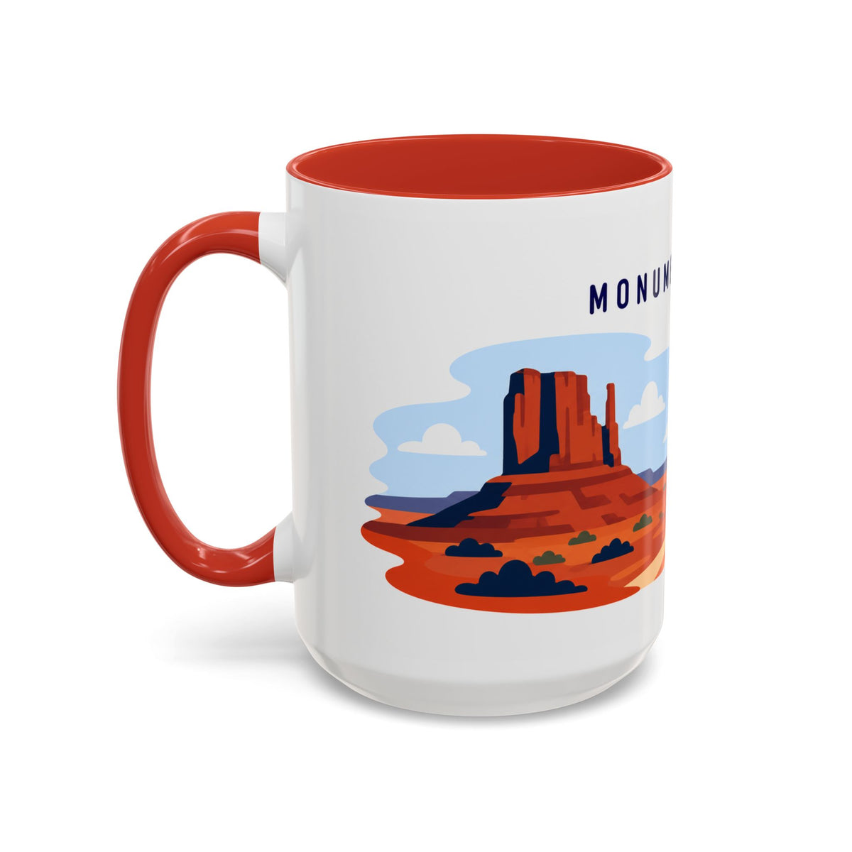 Monument Valley Coffee Mug | Travel Destination Souvenir Gift | Accent Color Ceramic 11oz 15oz