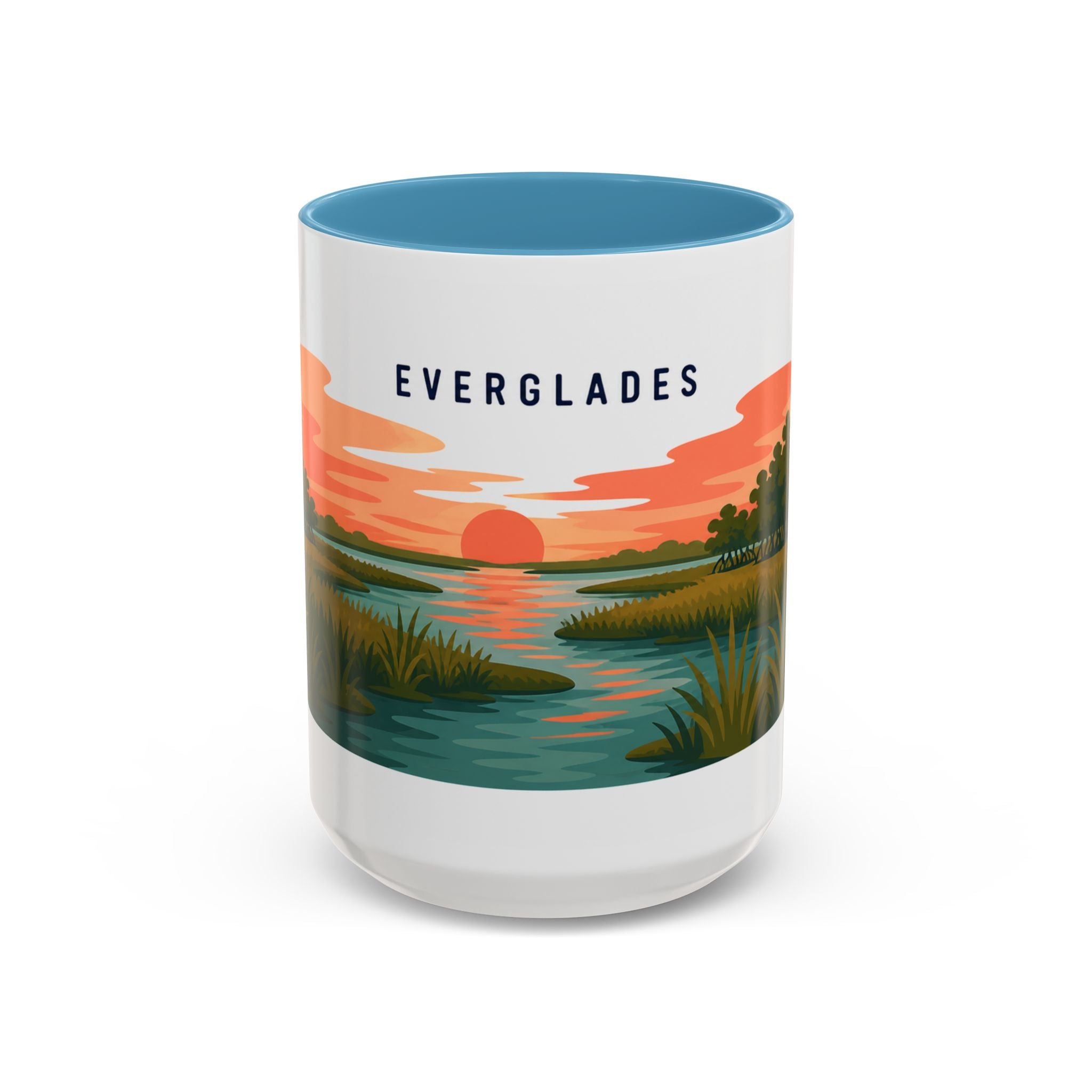 Everglades National Park Coffee Mug | Solid Color Block Park Souvenir | 11oz 15oz Accent Mug